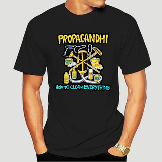 เสื้อเบลาส์ - ผู้ชายเสื้อยืดใหม่ลําลองเสื้อยืด propagandhi วิธีการทําความสะอาดทุกอย่างกราฟิกท็อปส์ซ