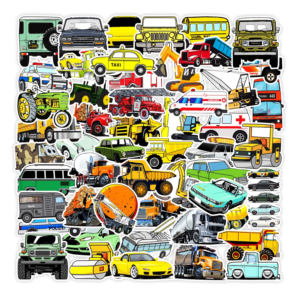 พร้อมส่ง-special-vehicle-รถพิเศษ-รถโรงเรียน-vintage-แผ่น-sticker-กันน้ำ-สติ๊กเกอร์-ใช้ซ้ำได้-กระโปรงหลังรถ