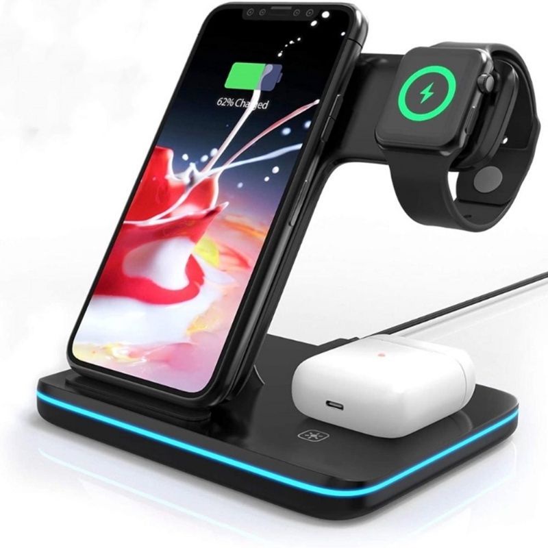 Wireless Charger 15w Fast Charging 3in1 Shopee Thailand