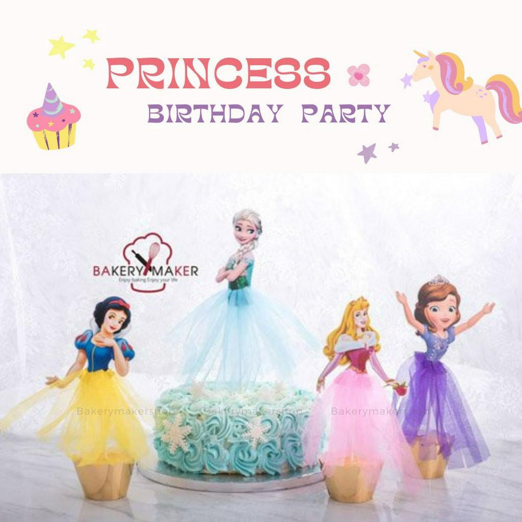 ตุ๊กตากระดาษ-ปักตกแต้งเค้ก-ป้ายกระดาษ-เจ้าหญิง-princess-topper-cake-ตุ๊กตาปักตกแต่งเค้ก-ariel-mermaid