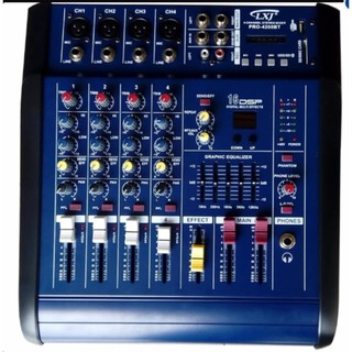 เพาเวอร์มิกเซอร์ ขยายเสียง500วัตต์ 4 CHANNEL BLUETOOTH USB/SD CARD EFFECT รุ่น MIXER PRO-4200