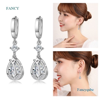 Fancy ใหม่ ต่างหูเข็มเงิน 925 ประดับคริสตัล รูปดอกไม้ สไตล์วินเทจ หรูหรา เครื่องประดับ สําหรับผู้หญิง