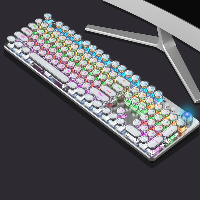 J-Cube Retro Punk แป้นพิมพ์ LED แบบมีสาย Home Office แป้นพิมพ์เชิงกล ...
