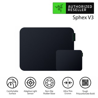 สินค้า Razer Sphex V3 Hard Gaming Mouse Mat Ultra-Thin Form Factor Tough Polycarbonate Build Adhesive Base (แผ่นรองเมาส์)