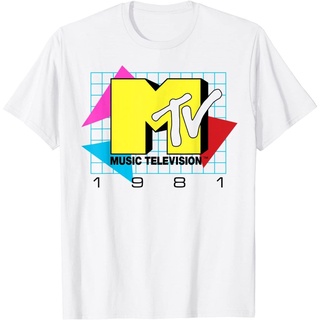 เสื้อยืดโอเวอร์ไซส์Gildan เสื้อยืด พิมพ์ลายโลโก้ Mtv Music Television 1981 สําหรับผู้ชาย และผู้หญิงS-3XL