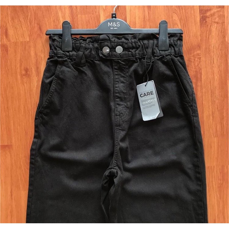 str-stradivarius-baggy-jeans-with-elastic-trim-กางเกงยีนส์ขายาวเอวสูงทรง-mom-แบรนด์