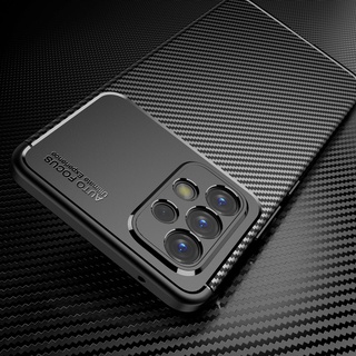 เคสโทรศัพท์ซิลิโคน TPU แบบนิ่ม ผิวด้าน ป้องกันเลนส์ คาร์บอนไฟเบอร์ หรูหรา สําหรับ Samsung Galaxy A23 A 23 A73 5G A03 A035F M62 F62