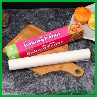 DeeThai กระดาษไขรองอบ แบบ 5 เมตร และ10 เมตร กระดาษไขรองอบ คุณภาพดี กระดาษรองอบ Baking paper