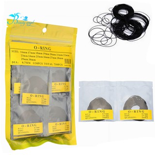 750 Pcs 0.7MM O-Ring Watch Back Gasket Rubber Seal Washers Size 16 mm - 30 mm