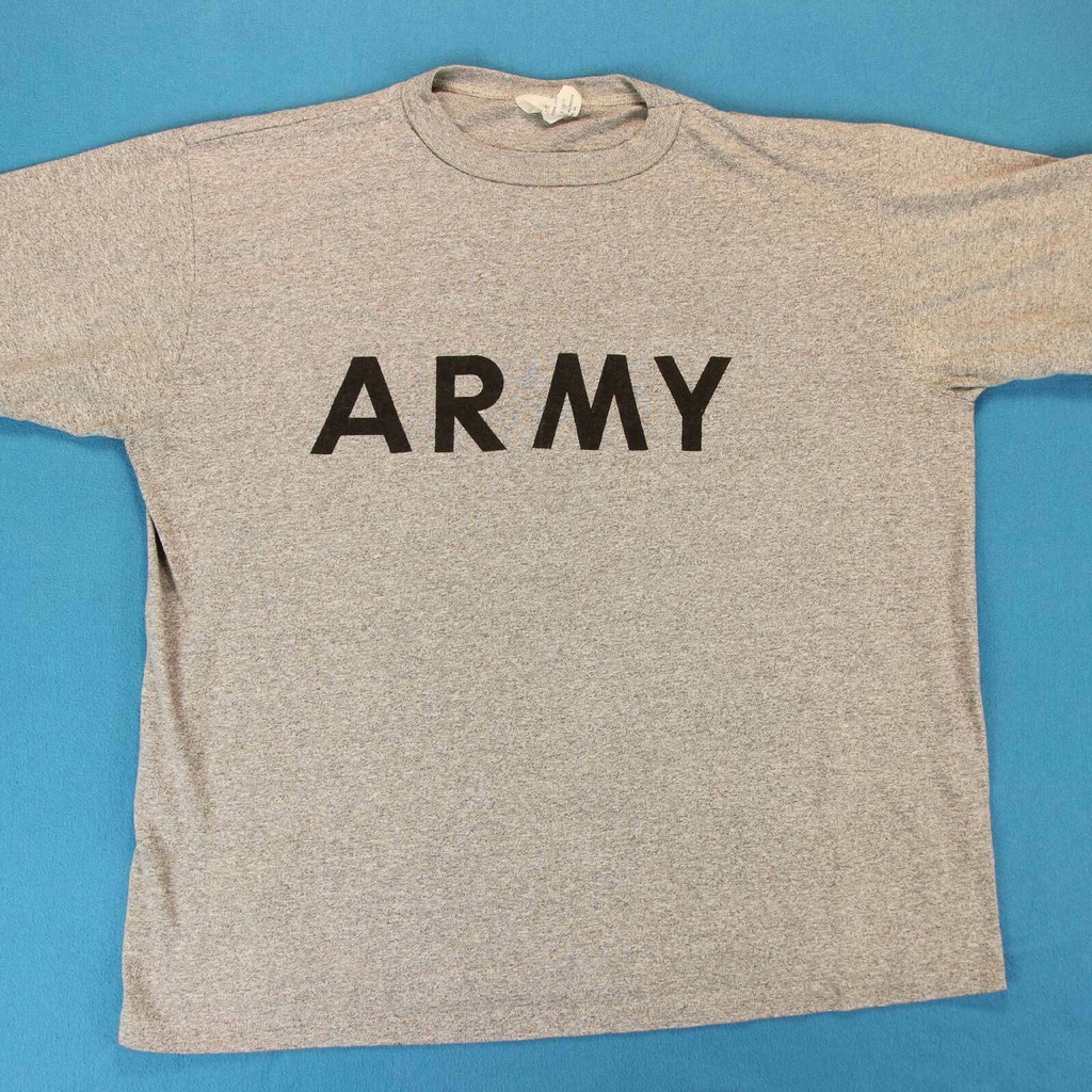 เสื้อยืดสีขาวเสื้อยืด-90s-us-army-วินเทจ-ขนาดใหญ่-สีเทาs-4xl