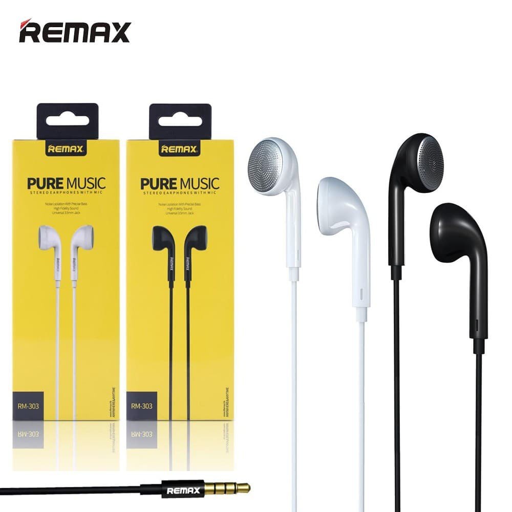 Remax หูฟัง รุ่น Earbud RM 303 [มีไมค์ในตัว คุยโทรศัพท์ได้] | Shopee ...