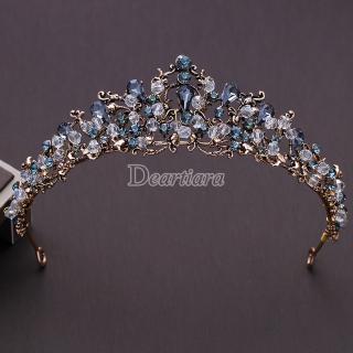 Retro Baroque Black Crystal Hand Beaded Bridal Crown Jewelry Wedding Dress Hair Accessories Accessories