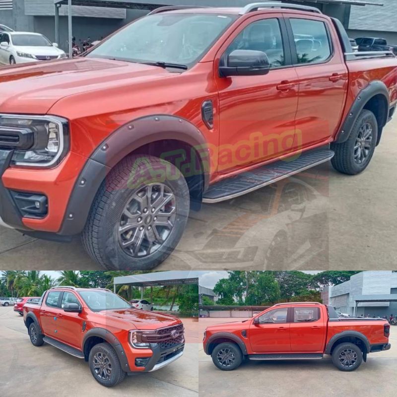 คิ้วล้อ-6-นิ้วมีหมุด-ford-ranger-2022-รุ่น-wartech-สำหรับรถ-4-ประตูไม่เว้าเซ็นเซอร์สีดำด้าน