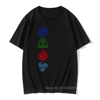 [S-5XL] เสื้อยืด พิมพ์ลายสัญลักษณ์ Avatar Four Elets แฟชั่นฤดูร้อน สไตล์วินเทจ สําหรับผู้ชาย 802516