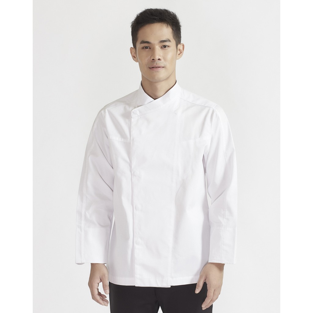 ภาพหน้าปกสินค้าdapp Uniform เสื้อเชฟ ทอมมี่ แขนยาว Long sleeves chef jacket with press buttons and small chest pocket สีขาว(TJKW1009) จากร้าน dappuniform บน Shopee