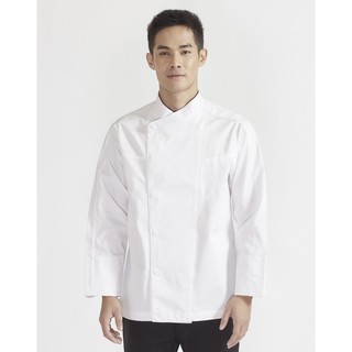 ภาพขนาดย่อของภาพหน้าปกสินค้าdapp Uniform เสื้อเชฟ ทอมมี่ แขนยาว Long sleeves chef jacket with press buttons and small chest pocket สีขาว(TJKW1009) จากร้าน dappuniform บน Shopee