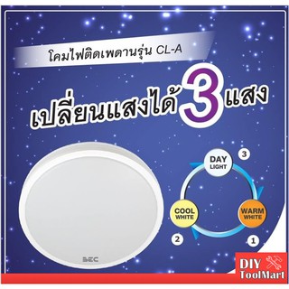 โคมไฟเพดาน24W โคมไฟเพดานกลม โคมไฟติดลอย  โคมLED เปลี่ยนสีได้ โคมซาลาเปา 16"  เปลี่ยนแสงได้ 3 แสง BEC  CL-A