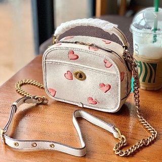 COACH LUNCHBOX TOP HANDLE WITH HEART PRINT