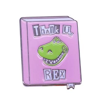 Thank u Rex book pin dinosaur lovers gift creative cartoon flair