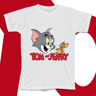 TOM & JERRY เสื้อยืดการ์ตูนทอมแอ่นเจอรี่ เสื้อยืด ชุดลำลอง