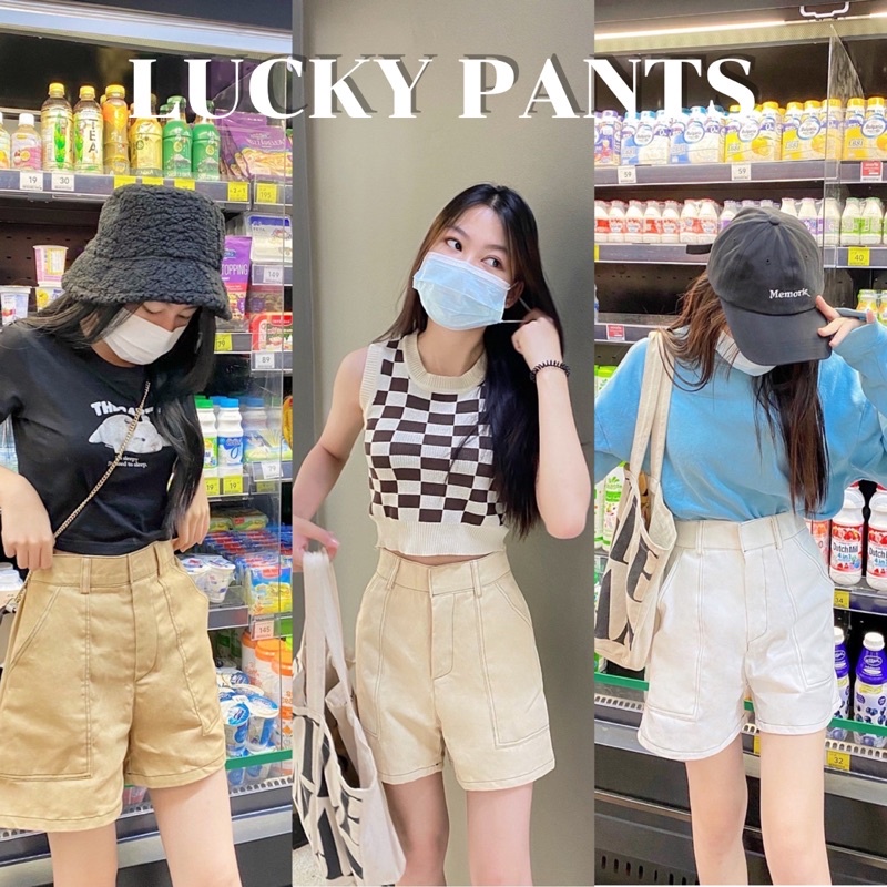 ภาพหน้าปกสินค้ากางเกงขาสั้นสุดชิค LUCKY PANTS ผ้าอย่างดี พร้อมส่ง จากร้าน chicchicshopth บน Shopee