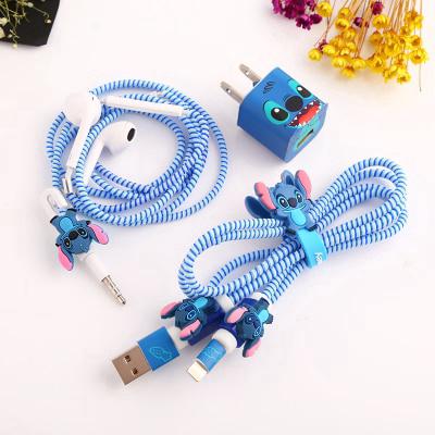 【พร้อมส่งค่ะ 】iPhone Cable Earphone Protector Set Cable Winder Stickers Spiral Cord Protector