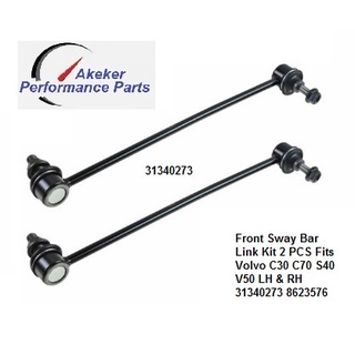 Front Sway Bar Link Kit 2 PCS Fits Volvo C30 C70 S40 V50 LH &amp; RH 31340273 8623576