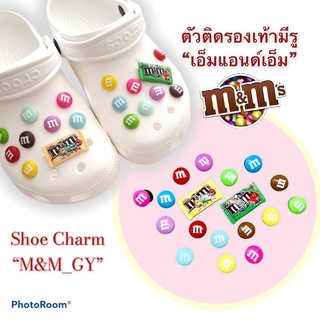 JBSET ตัวติดรองเท้ามีรู “ เอ็ม แอนด์ เอ็ม ” เซต18ชิ้น🌸🌈🌀 shoe Charm” m &amp; m “  1set/18 PCs  สุดน่ารัก ดูดี ดูมีอะไร