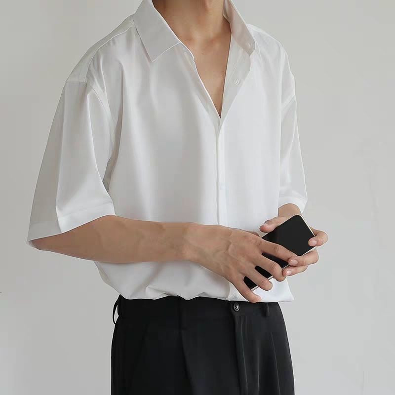 56men-shirt-men-korean-092-เสื้อเชิ้ตชายแขนสั้น-2021-เสื้อแฟชั่นชาย-เสื้อเชิ้ตชาย-สีพื้น-เชิตผู้ชาย-เสื้อเชิ้ตแฟชั่นชาย
