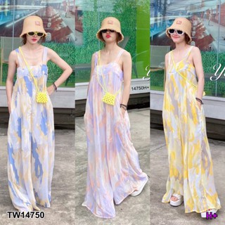 ชุดจั๊มสูทขายาว จั้มสูทสวยๆ สี ฟ้า ม่วง เหลือง CL7096 TW14750