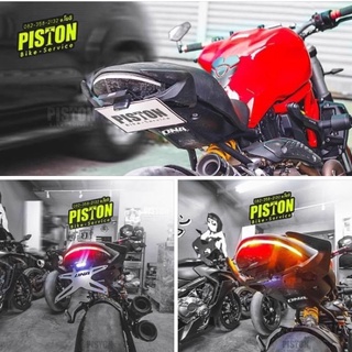 ไฟท้ายแต่ง มีไฟเลี้ยวในตัว DNA Racer  + ท้ายสั้นพับแม่เหล็ก DNA For: M821  By PISTONBIKES