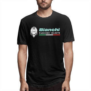 เสื้อยืดผ้าฝ้ายพิมพ์ลาย ❤️Titili Bianchi Passione Celeste Bike Summer Cotton O-Neck Short Sleeve Mens T Shirt New S-3Xl