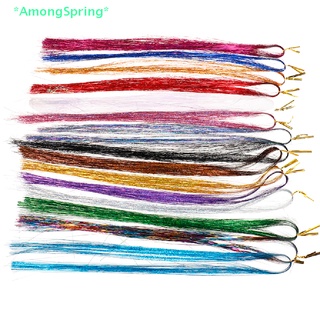 Amongspring&gt; ใหม่ ยางมัดผม ผ้าไหม กลิตเตอร์ 120 เส้น สําหรับตกแต่งผม