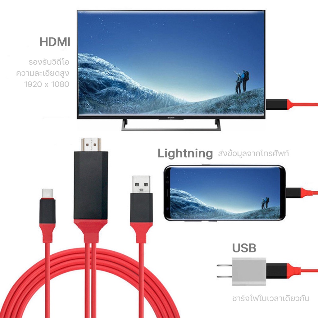 สาย-hdmi-สายต่อจากมือถือเข้าทีวี-mobile-phone-hdtv-for-ios-phone-to-hdtv-cable-1080p