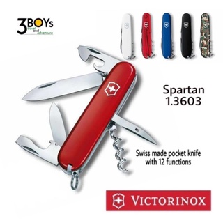 มีด Victorinox รุ่นSpartan มีดพกขนาดกลางที่เปิดกระพร้อมป๋อง  12 ฟังก์ชั่น ของแท้จากสวิส