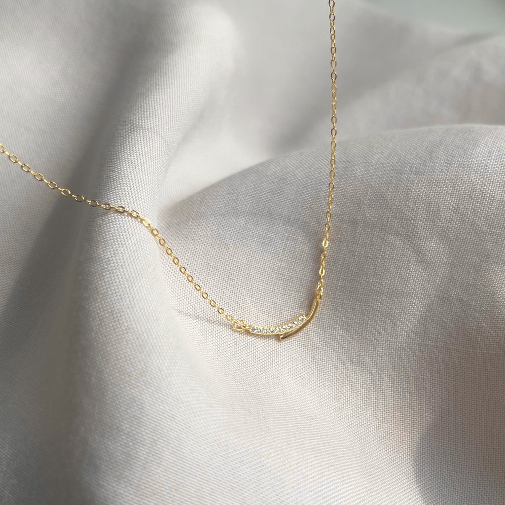 สร้อยคอระย้า-สร้อยคอเงินแท้-92-5-a-piece-สร้อยเงินแท้-all-silver-925-with-14k-gold-plated-arch-necklace