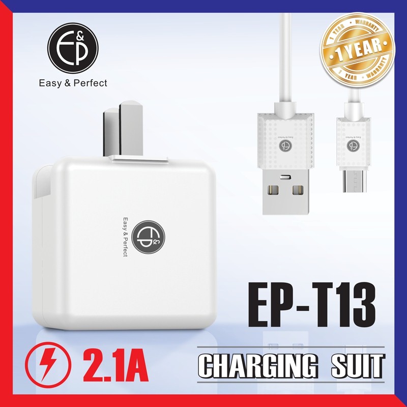 blackwhite-ชุดชาร์จ-รุ่น-ep-t13-folding-charger-with-typec-usb-1m-output-2-1a