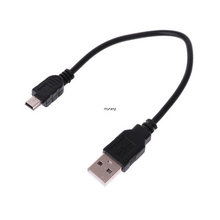 สินค้า ✿ อะแดปเตอร์สายเคเบิลข้อมูล USB 2.0 ตัวผู้สั้น เป็น Mini 5 Pins 200 มม. แบบพกพา สีดํา