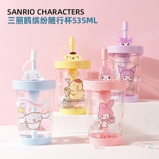 แก้ว Sanrio Character  งานลิขสิทธ์แท้ MINISO รุ่นนี้มีหลอดพร้อมในตัว ความจุ 535 ml พร้อมส่งทั้ง 4 ลายนะคะ งานน่ารักมากๆ