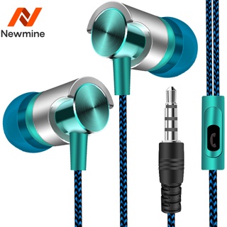สินค้า Newmine ชุดหูฟัง 3.5 มม. พร้อมไมโครโฟนเบสสเตอริโอคุณภาพสูงสําหรับสมาร์ทโฟน