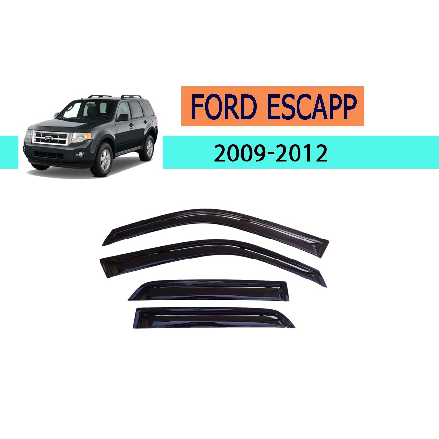 กันสาด-คิ้วกันสาด-ฟอร์ด-เอสเคป-ford-escape-ปี-2009-2012-สีดำ