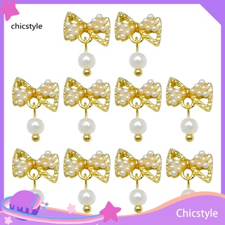 Chicstyle จี้โลหะ 3D กันสนิม สําหรับตกแต่งเล็บ DIY 10 ชิ้น