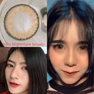 Mini Nightmare Brown (1)(2) คอนแทคเลนส์ สีน้ำตาล น้ำตาล Pitchylens ฝาแดง มินิ Contact Lens โทนฝรั่ง คอนแทคเลนส์ Wanna Be