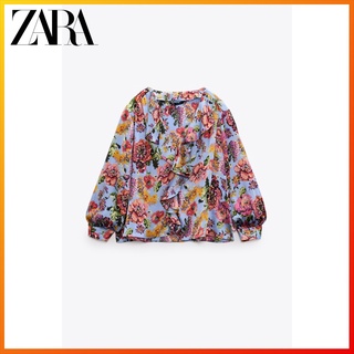 Zara เสื้อเชิ้ต พิมพ์ลายดอกไม้ แฟชั่นฤดูใบไม้ผลิ สําหรับผู้หญิง
