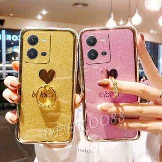 ใหม่ เคสโทรศัพท์มือถือแบบแข็ง VIVO Y35 / Y22 / Y22s / Y16 / Y02S / V25 5G / V25e 4G 2022 New Handphone Casing Bling Glitter Be Loved Hardcase Phone Cell Case with Ring Holder Back Cover VIVOV25 VIVOY35 VIVOY16