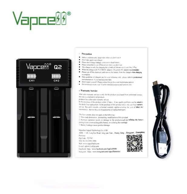 ภาพหน้าปกสินค้าVapcell Q2 เครื่องชาร์จถ่าน3.7V ของแท้ จากร้าน aushop1 บน Shopee