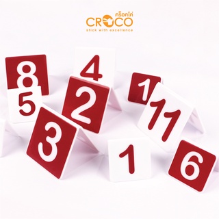 CROCO ป้ายอะคริลิค ตัวเลข 1-10 สำหรับตั้งโต๊ะ 7x7 ซม.