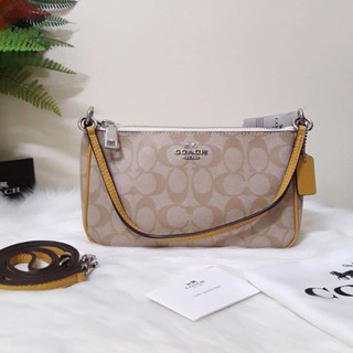 COACH  F58321 MESSICO TOP HANDLE POUCH IN SIGNATURE มาพร้อม สายสะพายยาว