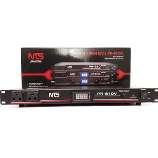 NTS PR-810V ปลั๊กไฟติดตู้แร็ก 10 ช่อง หน้า 2 ช่อง หลัง 8 ช่อง มี Volt Meter