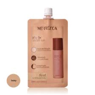 Merrezca Skin Up Water Base merrezca สกิน อัพ วอเตอร์ เบส เมอเรซก้าเบสสูตรน้ำ #สีไอวอรี่  แบบซองขนาด 5 ml.